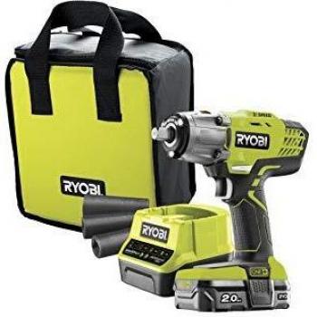 Ryobi Llave de Impacto de 18V con 3 Velocidades, Potencia Máxima de 400Nm + Batería Lithium+ One+ de 2Ah. + Llaves