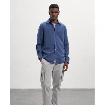 Camisa de hombre Gotham azul Ã­ndigo confeccionada de manera sostenible por Ecoalf