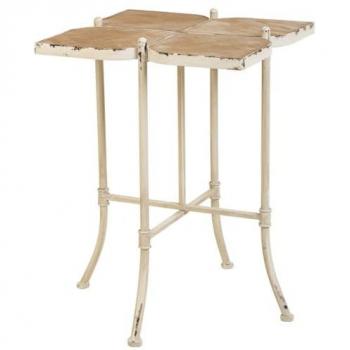 Mesa de Centro Alexandra House Living Blanco Metal Madera de Abeto MDF 48 x 66 x 48 cm