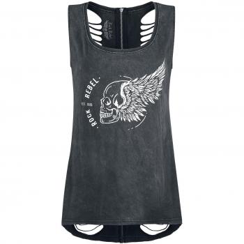 Rock Rebel by EMP Ride The Wings of Pestilence Top Mujer Gris Oscuro XXL