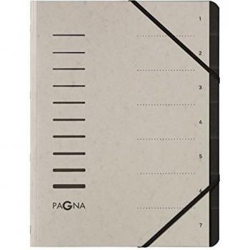 Carpeta organizadora PAGNA A4, 7 compartimentos, color gris claro