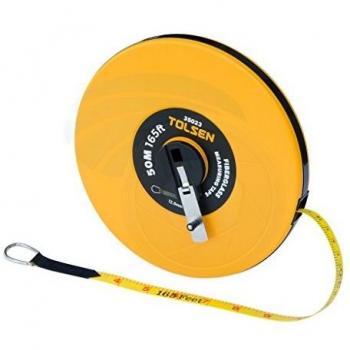 Fibreglass 50m surveyors tape with winding handle