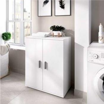 Armario Bajo Fit 2 Puertas 2 Estantes Blanco 80x61x35 cm