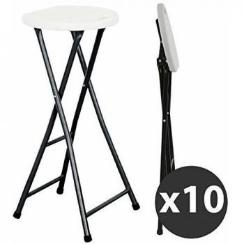 Lote de 10 Taburetes de Bar Plegables REKKEM