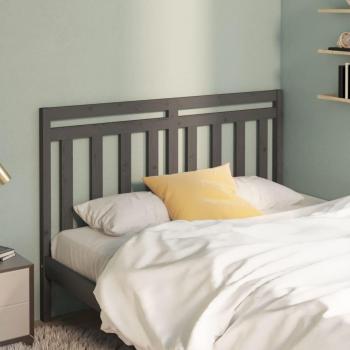 Cabecero para cama gris 141x4x100cm madera maciza de pino