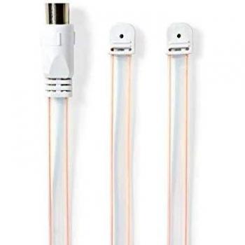 Nedis - Antena FM para Interior y Exterior - 87,5-108 MHz - Alcance de 0-15 km - IEC - 1,80 m