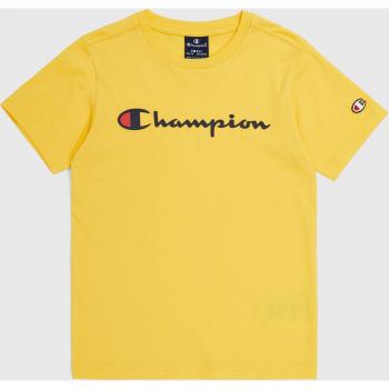 Camiseta Infantil Champion Crewneck Amarillo de Manga Corta