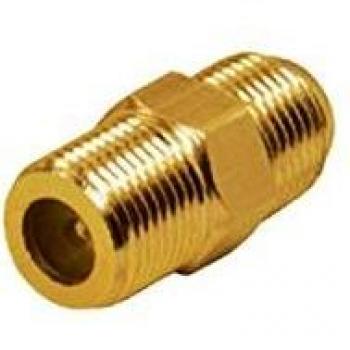 Adaptador de audio F hembra a F hembra, chapado en oro