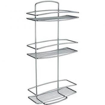 Metaltex Onda - Estante para baño, 3 Pisos, Gris Metalizado, 46.00.33