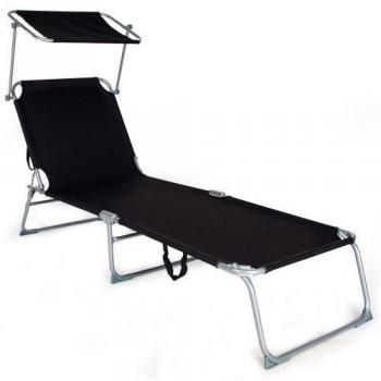 TecTake 2 x Tumbona plegable para ocio y jardín hamaca con toldo
