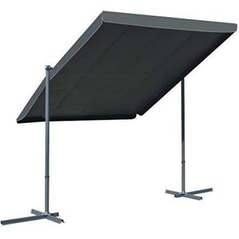 vidaXL Cenador con Techo Corredizo Inclinable 350x250x196 cm Antracita Marquesina