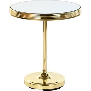 Mesita auxiliar DKD Home Decor Espejo Dorado Latón (42,5 x 42,5 x 49 cm)