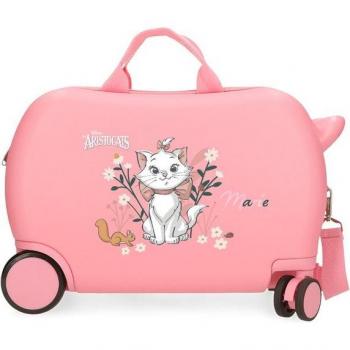 Maleta infantil Disney de 2 ruedas multidireccionales Aristocats Marie en rosa con capacidad de 24L