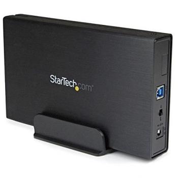 StarTech.com S3510BMU33 - Caja USB 3.0 SuperSpeed para disco duro SATA III de 3.5 externo con UASP, aluminio negro
