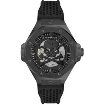 Philipp Plein Skeleton Royal Automatic Men's Watch 46mm Black Silicone