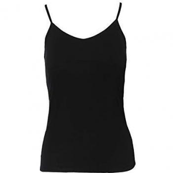 trueprodigy Casual Mujer Marca Camisa Basico Ropa Retro Vintage Rock Vestir Moda Sexy Sin Tirantes Sin Manga Slim Fit Designer Fashion Camiseta, Colores:Black, Tamaño:M