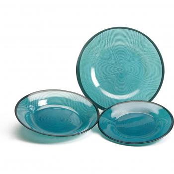 Pasabahce Set de 18 Piezas Vajilla Hypno Azul