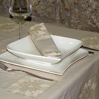 BGEUROPE Mantel - Antimanchas - Beige - Ref. Christmas - 150cm x 250cm