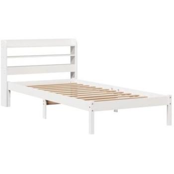Estructura de cama sin colchón blanca 90x200 cm madera maciza de pino