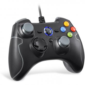 EasySMX Mandos PC, [Regalos Originales] Mandos PS3, Gamepad PC Alámbrico, Joystick PC con Botones de Doble-Vibración Turbo y Trigger para PC de Windows 11/10/8.1/8/7/Vista/XP, Android, PS3 y TV Box