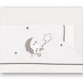 Pirulos Luna Juego de Sábanas 100% Algodón para Cuna de 60x120 cm para Invierno y Verano, Color Gris