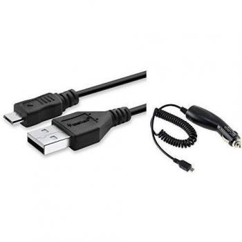 Celular cargador de coche rápido + Micro USB Cable de carga y sincronización para Motorola Rival A455/Rokr E8/i576/i776/estatura i9/Q9h/Karma QA1/QA30/QA4/V750/V8/V9/V9m, V950/VE20/VU30/Z6C/Z9/ZN4/Zine ZN5