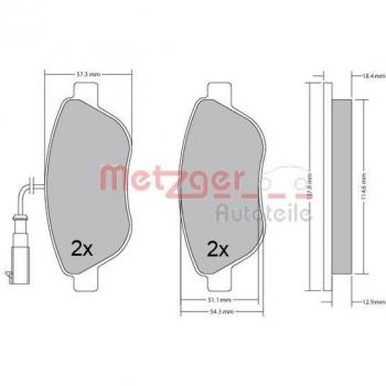 Kit de pastillas de freno METZGER 1170504 para Abarth y Fiat