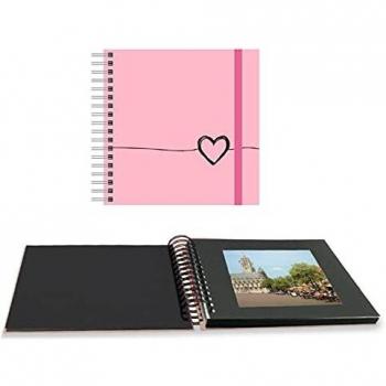 Senfort Katacrak - Album fotografico a spirale in metallo, con 30 fogli, 25 cm di lunghezza x 25 cm di larghezza, colore: rosa