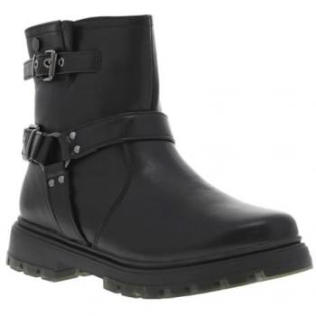 Xti 150988 Bota Plana niña Negro, Botín de Niña con cremallera lateral y hebillas decorativas, Xti Kids para mujer/niña, modelo 15098801-NEGRO, color negro (39