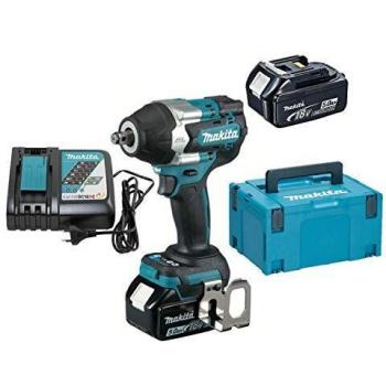 Llave de impacto inalámbrica Makita DTW700RTJ con batería de litio de 18V, 700Nm de torque, incluye 2 baterías y estuche MakPac