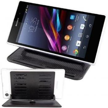 kwmobile soporte automóvil para Sony Xperia Z1 - soporte automóvil con revestimiento anti-deslizante de goma en negro