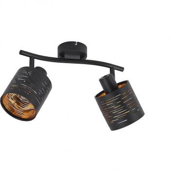 Lindby Iolyn foco de techo moderno negro de plástico con 2 luces E14 para salón y comedor