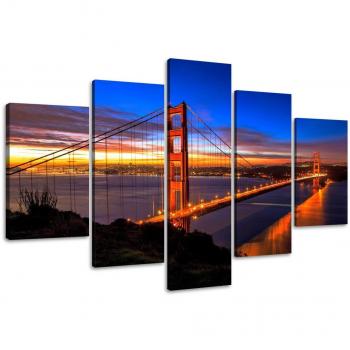 Cuadros en Lienzo Nueva York 160 x 80 cm Modelo Nr. 5512 XXL Las imágenes Estan Listas, enmarcadas en Marcos de Madera auténtica. El diseño de la impresión artística como un Mural Enmarcado.