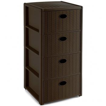 Stefanplast 3860529 Elegance ratán cómoda, 4 cajones