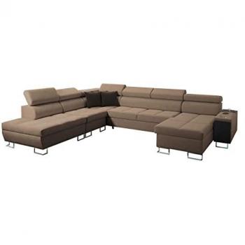 Sofá Rinconero Sarasota 135 con Función de Descanso, Caja de Ropa de Cama, Reposacabezas Ajustable, USB y Compartimento de Bar - 360x298x84cm