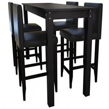 Conjunto Negro de Bar - Mesa y 4 Sillas