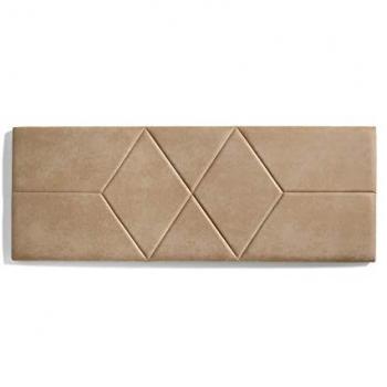 Cabecero de Cama 120 cm Dos Rombos Tela Antimanchas Aquaclean Color Camel Claro 152x57x5 cm