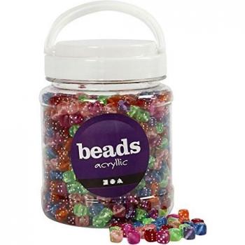Creativ Mezcla de dados (7 x 7 mm, agujero de 1,5 mm, 500 g, colores surtidos)