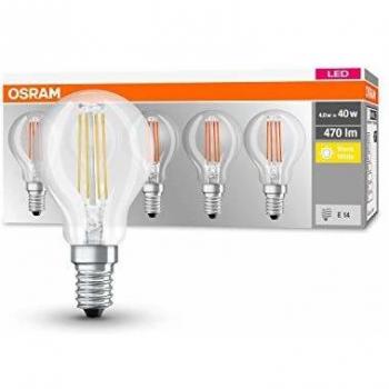 Lámpara LED Filamento E14 4W 470lm 2700K (Blanco Cálido) - Paquete de 5 unidades