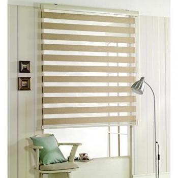 Custom corte a tamaño, [winsharp woodlook 240] Horizontal ventana estor Zebra Dual Persiana & tratamientos,, W x H