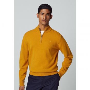 Hackett Men's Lambswool Half-Zip Mustard Sweater