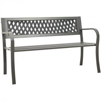 125 cm Steel Grey Garden Bench