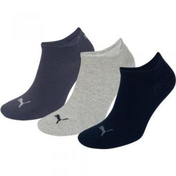 Puma Plain 3P Sneaker Calcetín, Marino/Gris/Azul, 39-42