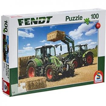 Puzzle Infantil Fendt 724 y 716 Vario con Cargador Frontal - 100 Piezas Schmidt Spiele
