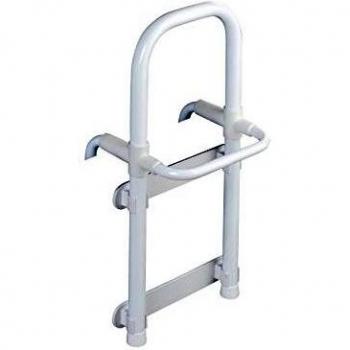 WENKO Barra de entrada bañera Secura, Aluminio, 23 x 52 x 22.5-39.0 cm, Blanco