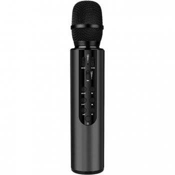 DAM Micrófono Karaoke con Altavoz Incorporado, Bluetooth 5.0, Batería de 2000mAh, Tipo Condensador, Dimensiones 25x5x5 Cm