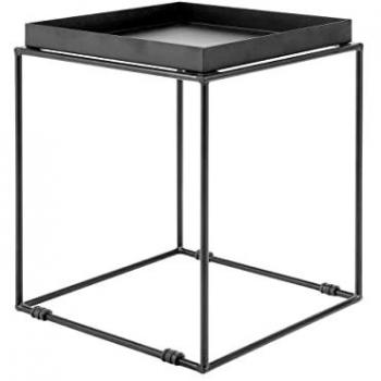 Mesa Auxiliar Industrial de Metal Negro 50 x 40 x 40 cm con Vaso Diseño Saxon