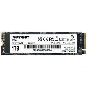 Disco Duro Patriot P320 1TB SSD Interno - NVMe PCIe Gen 3x4 - M.2 2280 - Unidad de Estado Sólido - P320P1TBM28