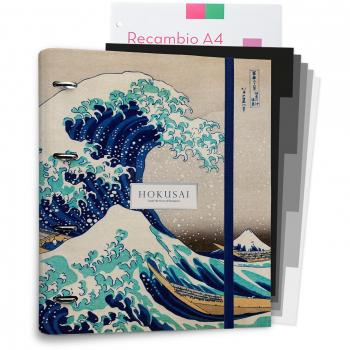 Carpeblock 4 anillas La Gran Ola Hokusai Kokonote CBK0126