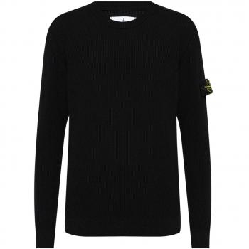 Stone Island Men's Wool High-Neck Sweater in Black | Size XL | 8115553C2A0029
